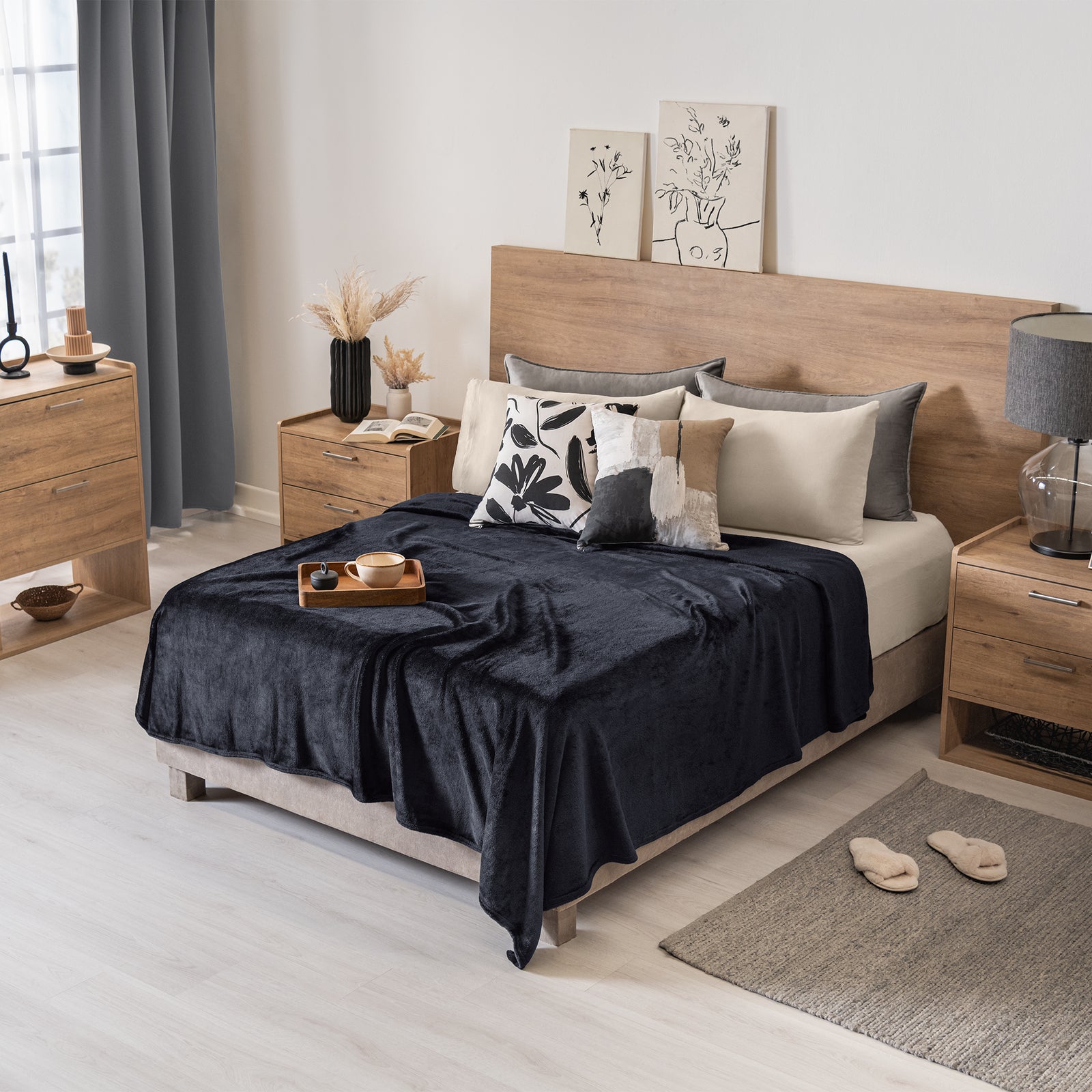 Cobija Ligera Negro QUEEN SIZE/KING SIZE