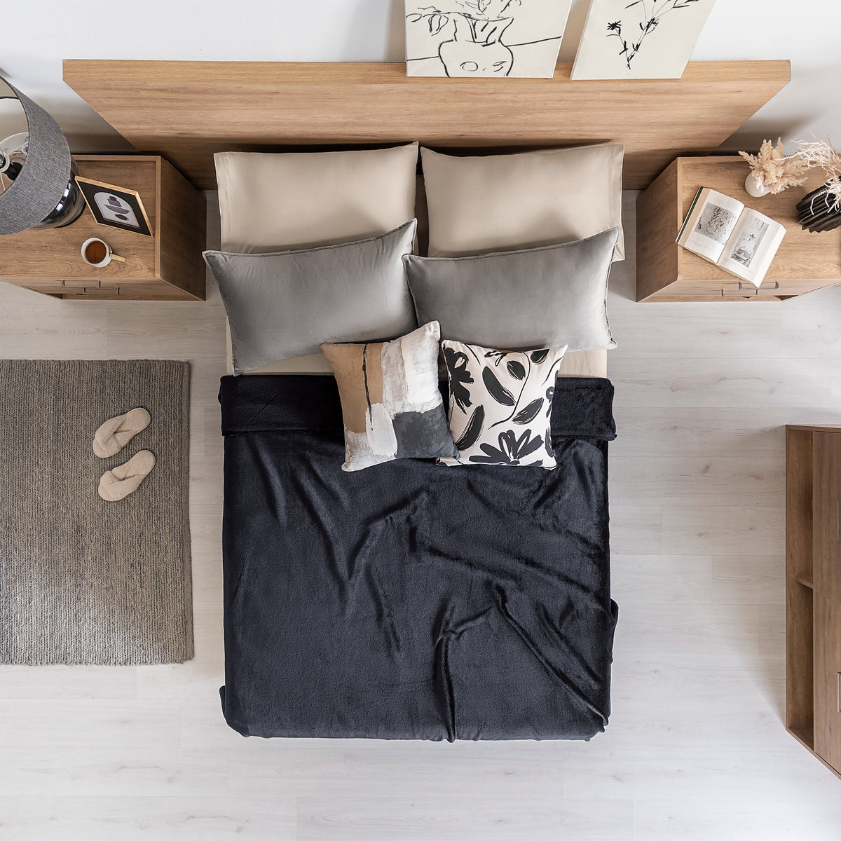 Cobija Ligera Negro QUEEN SIZE/KING SIZE