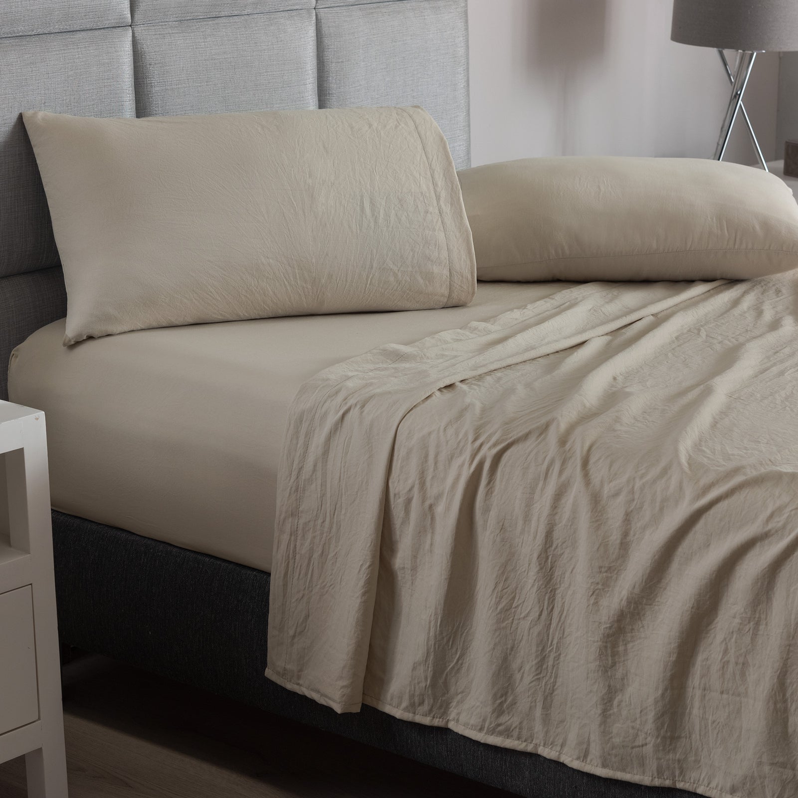 Sábanas Viasoft Washed Greige KS