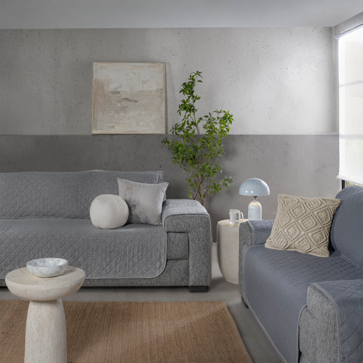 Funda De Sillón Niza Greige 3 PUESTOS