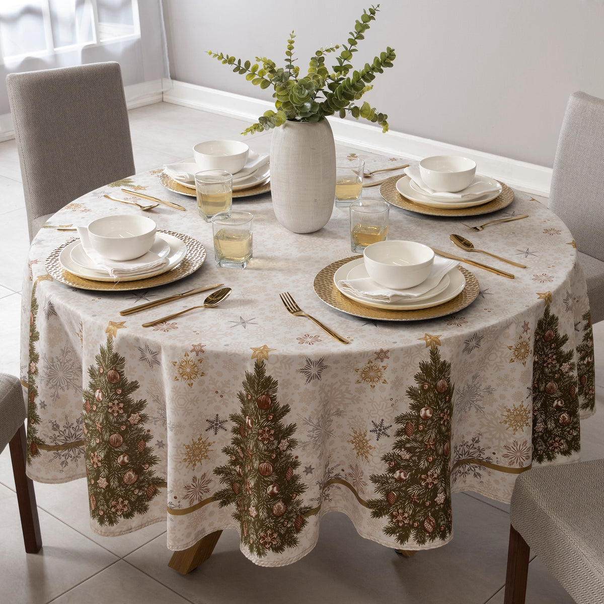 Mantel Blanca Navidad CIRCULAR
