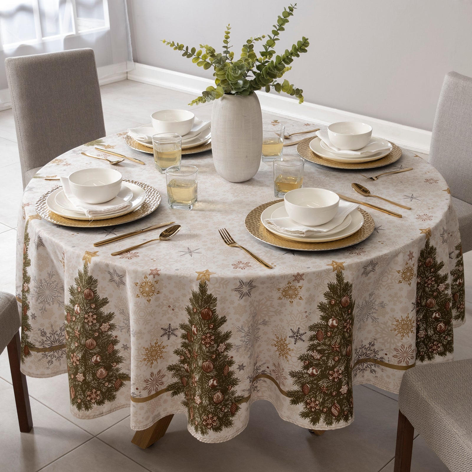 Mantel Blanca Navidad CIRCULAR