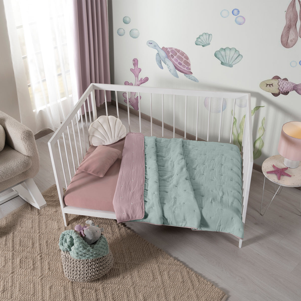 Edredón Baby Voga Muselina Mint CAMA CUNA CORRAL