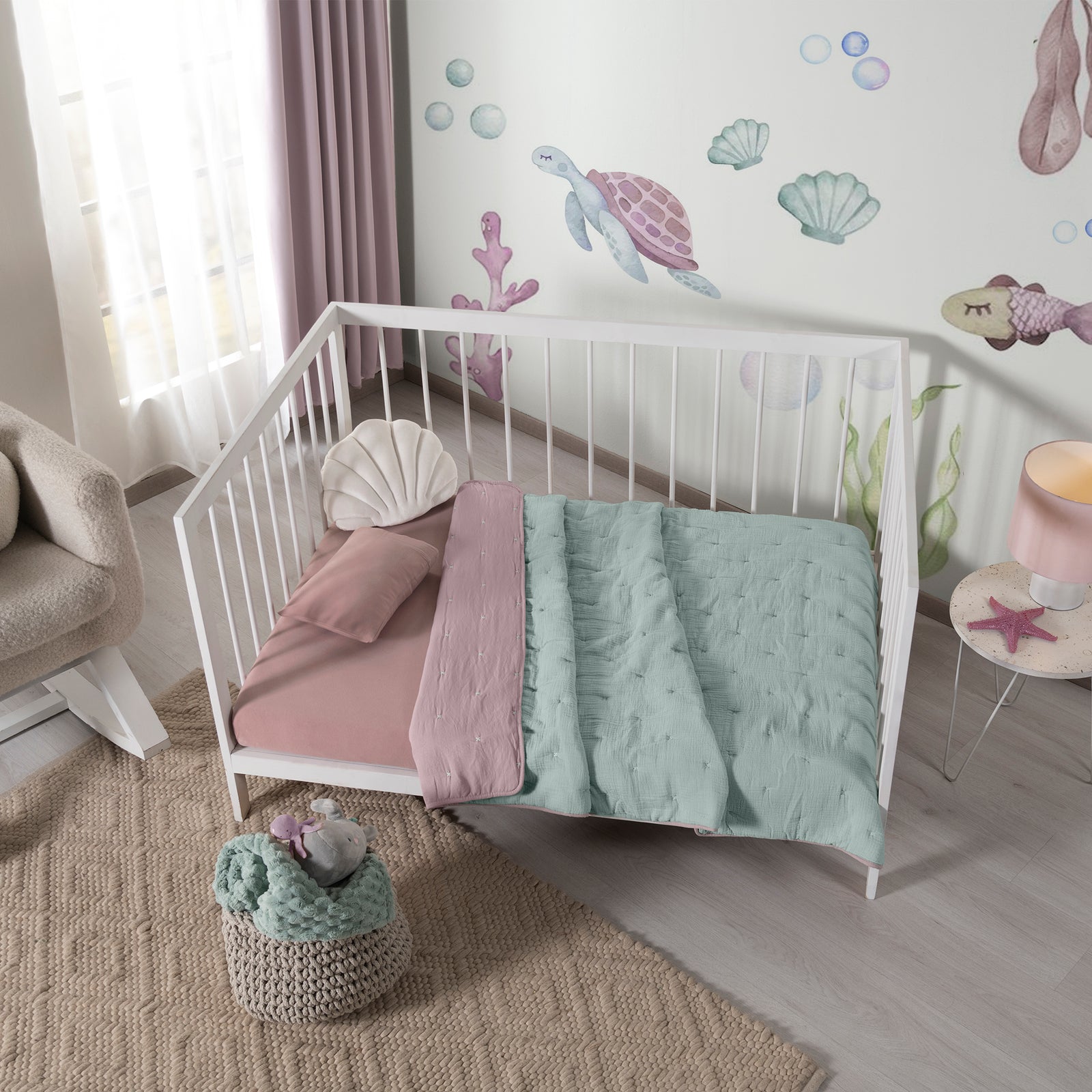 Edredón Baby Voga Muselina Mint CAMA CUNA CORRAL