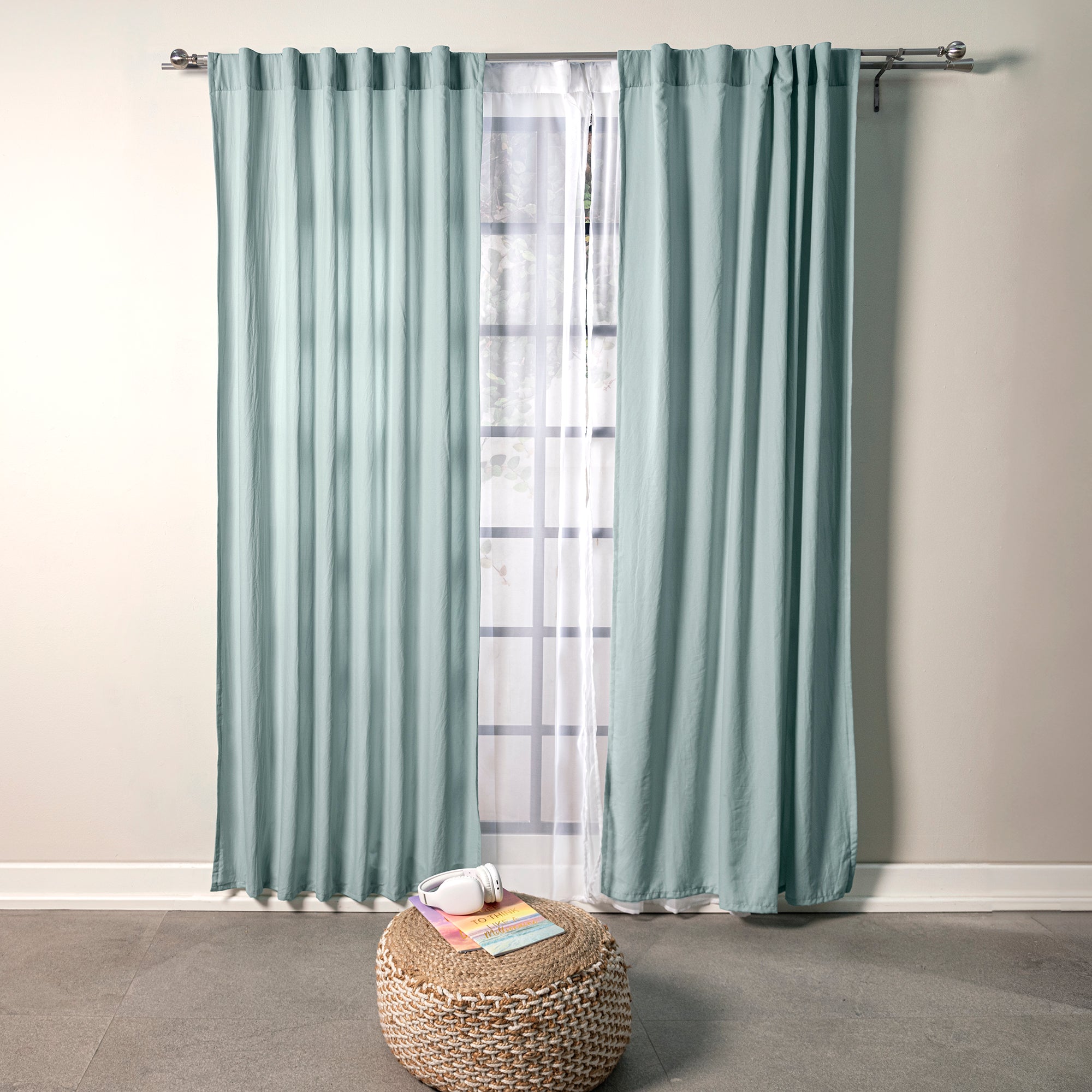 Cortinas Viasoft Washed Mint LARGA