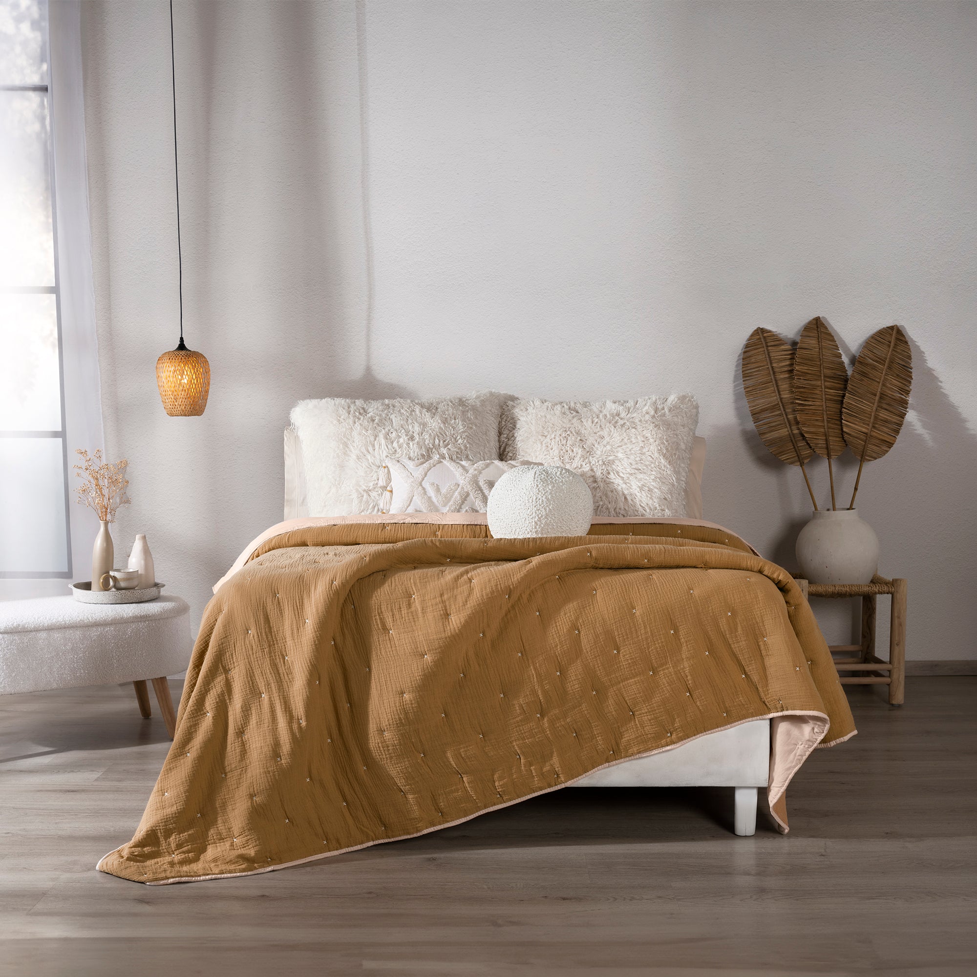 Cubrelecho Voga Camel QUEEN SIZE/DOBLE XL