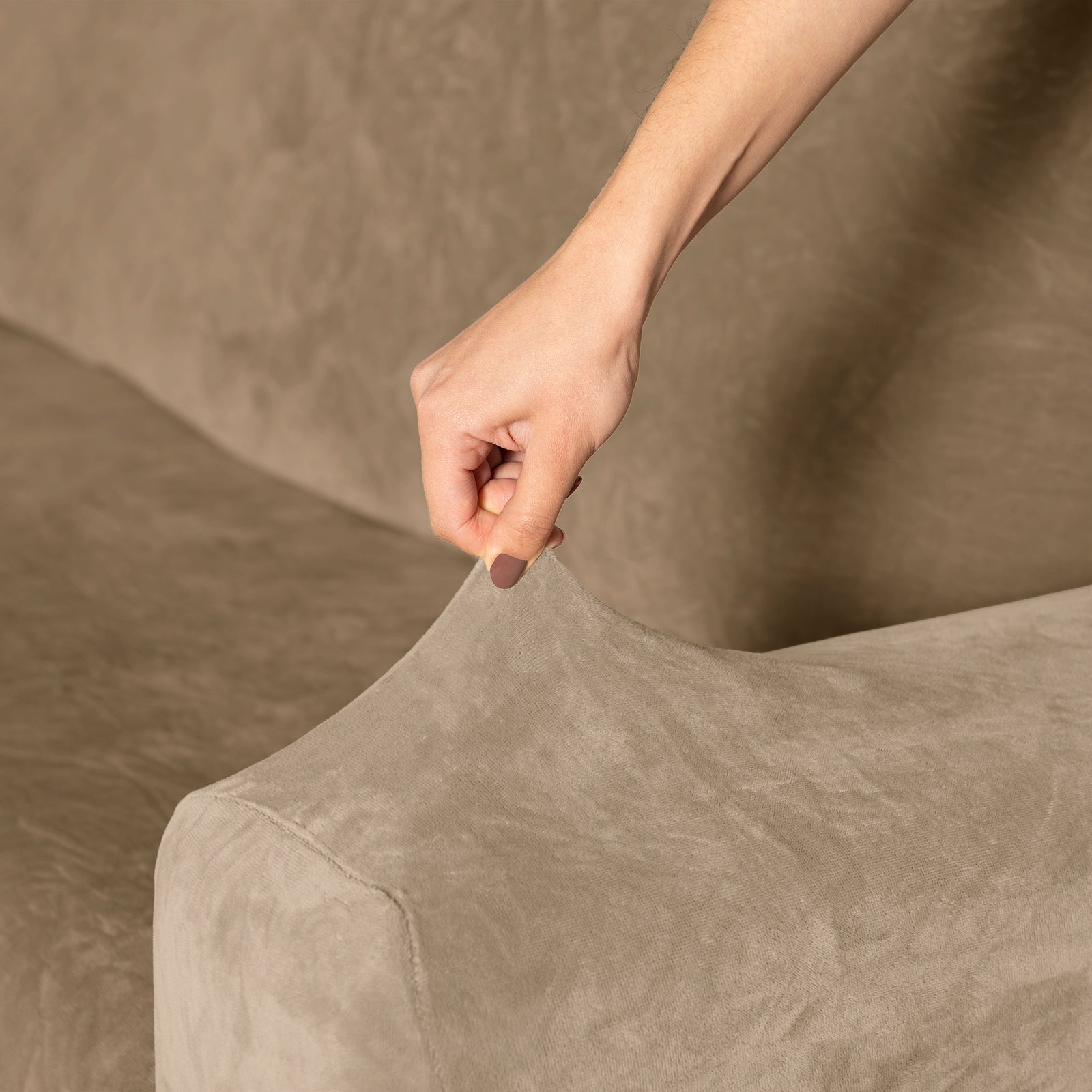 Funda De Sillón Niza Velvet Latte 3 PUESTOS