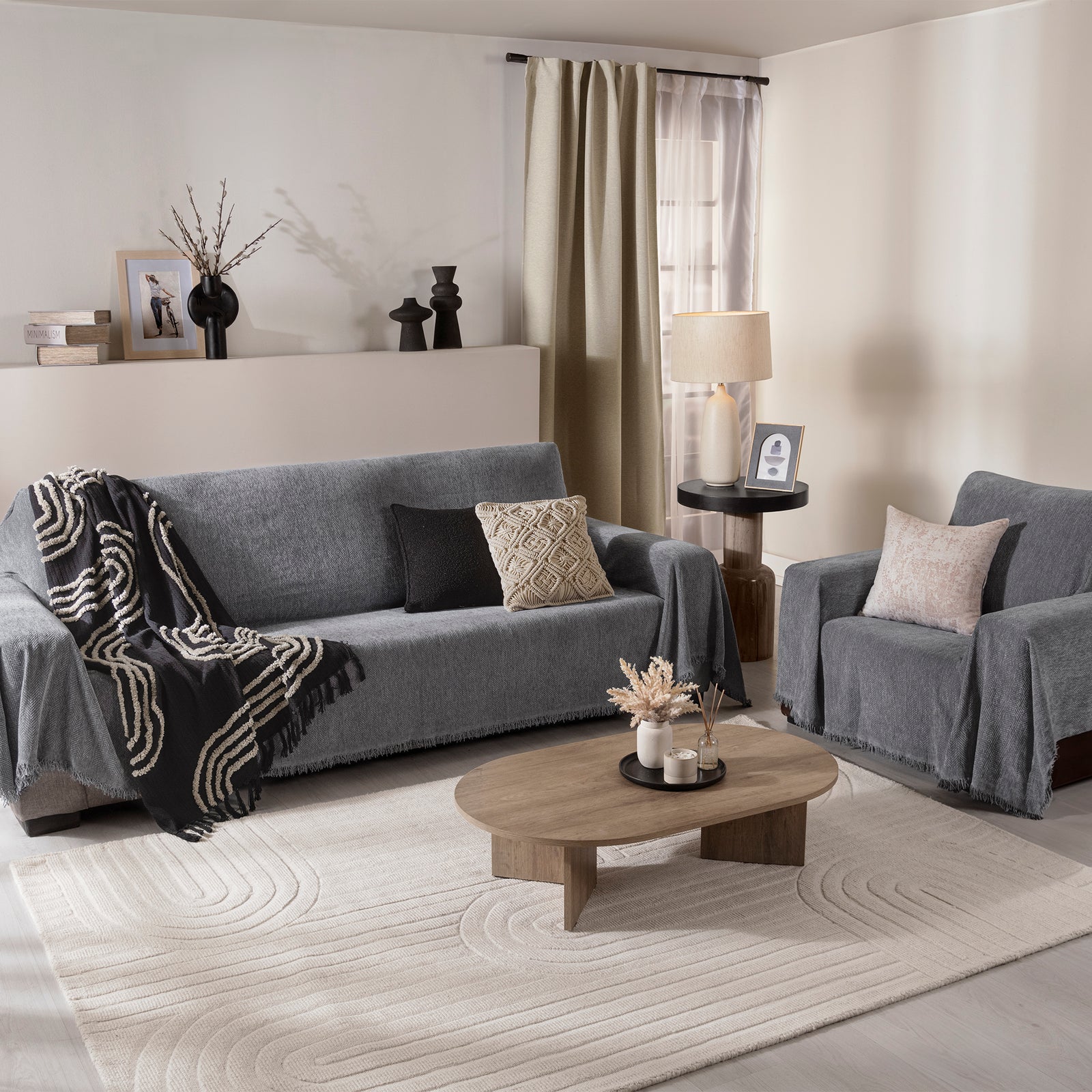 Cubierta De Sala Gris 3 PUESTOS