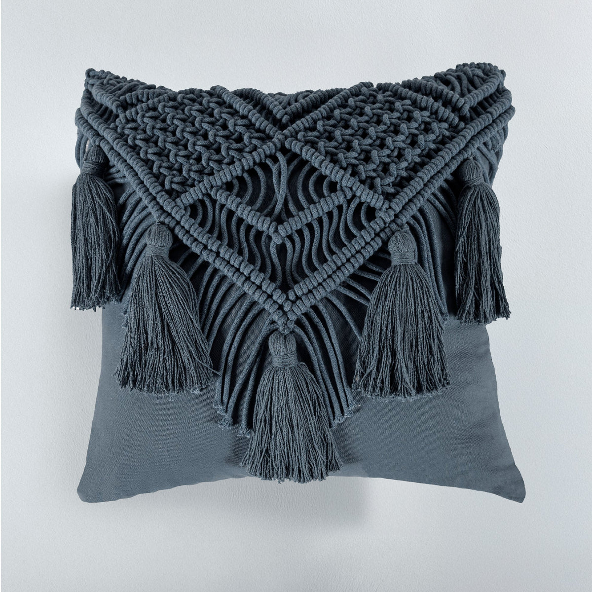 Funda De Cojín Macrame Indigo