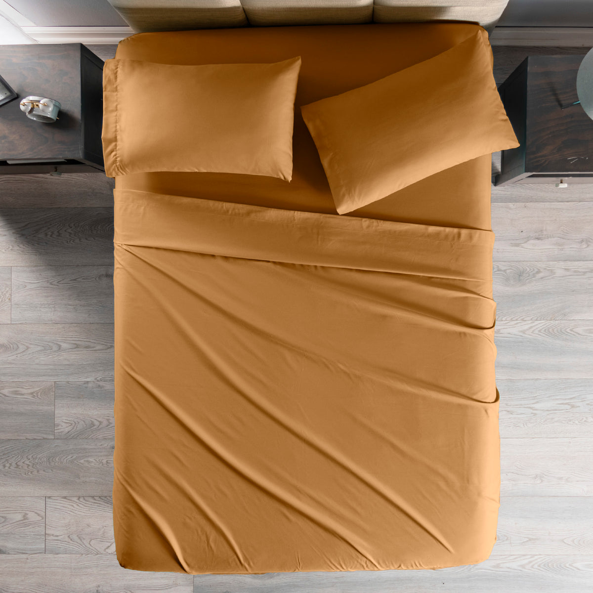 Sábanas Viasoft Ocre KING SIZE