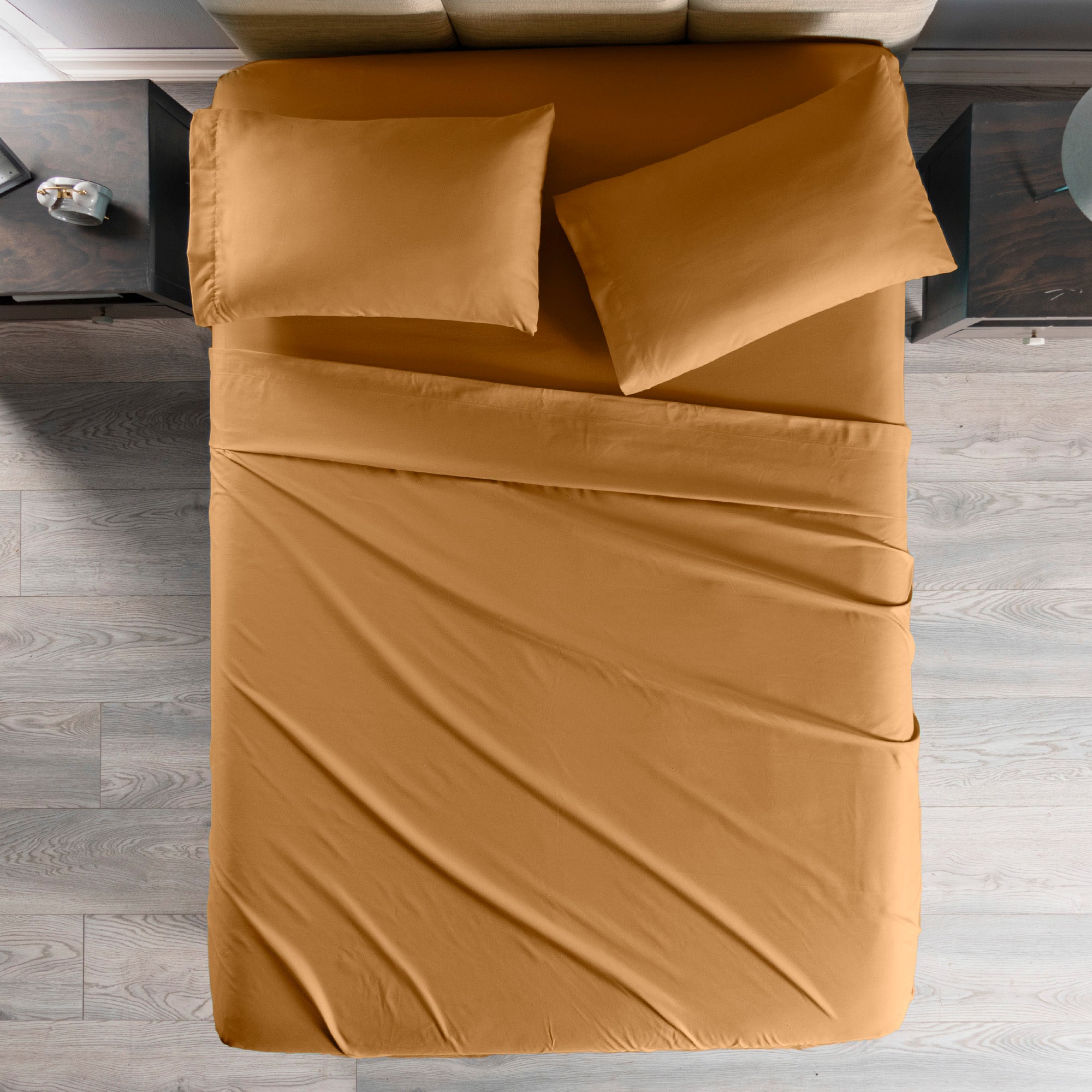 Sábanas Viasoft Ocre KING SIZE