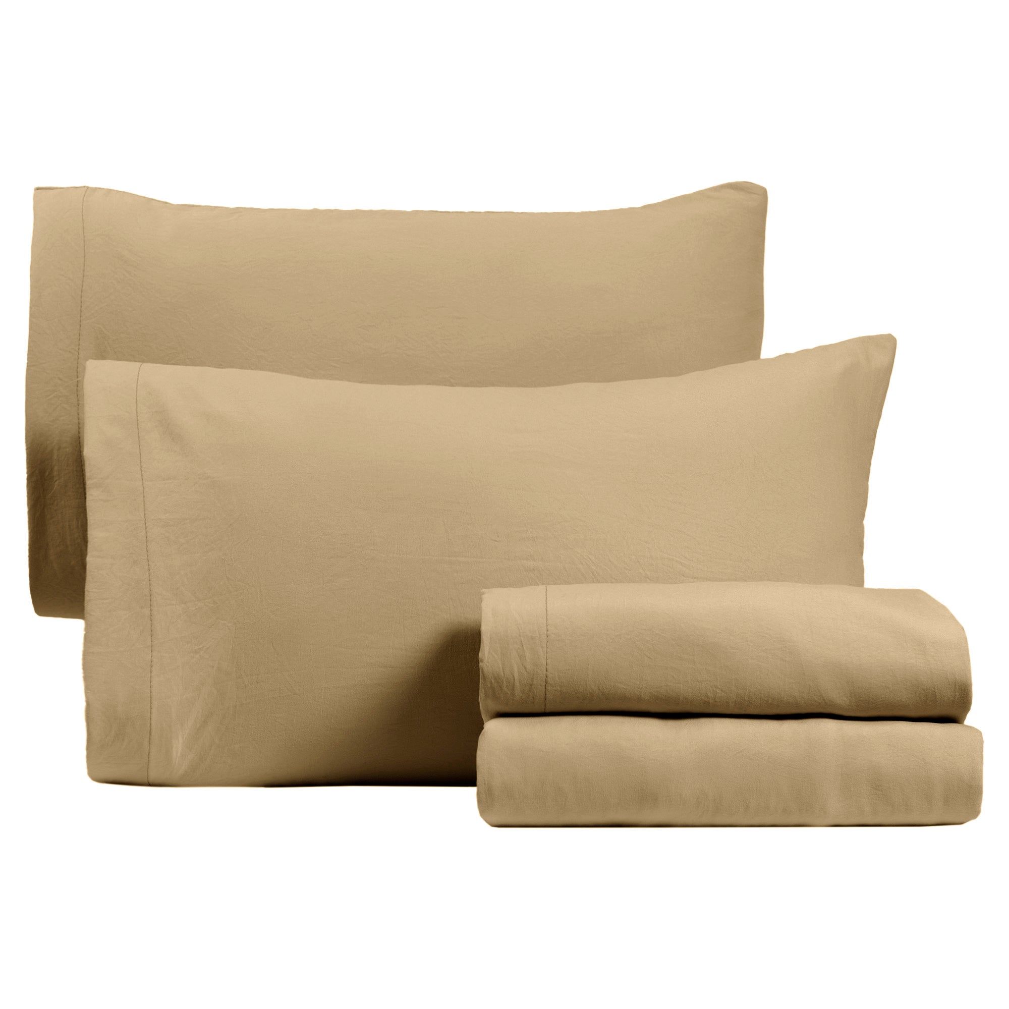 Sábanas Viasoft Washed Kaki KING SIZE