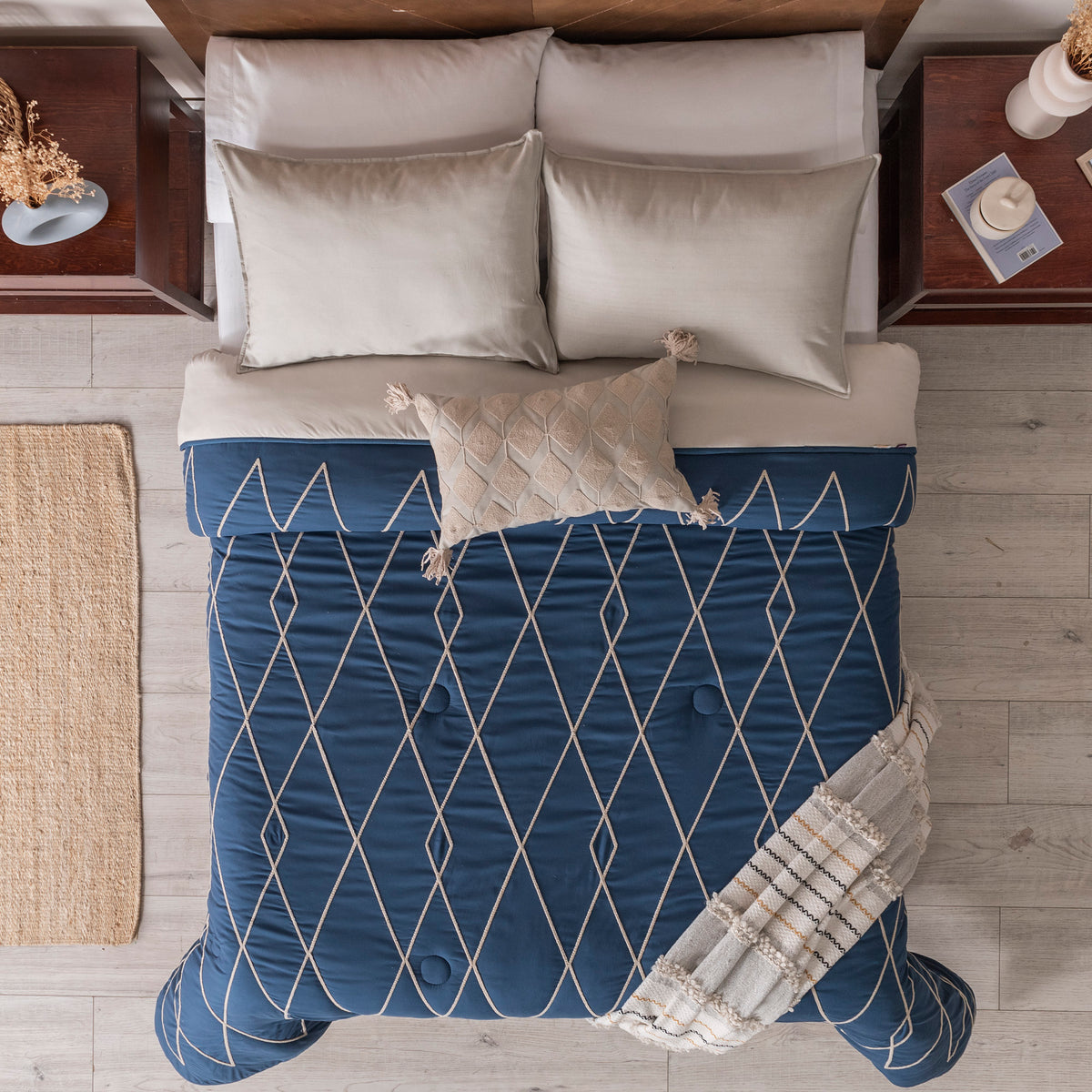 Juego de Edredón Burdeos KING SIZE