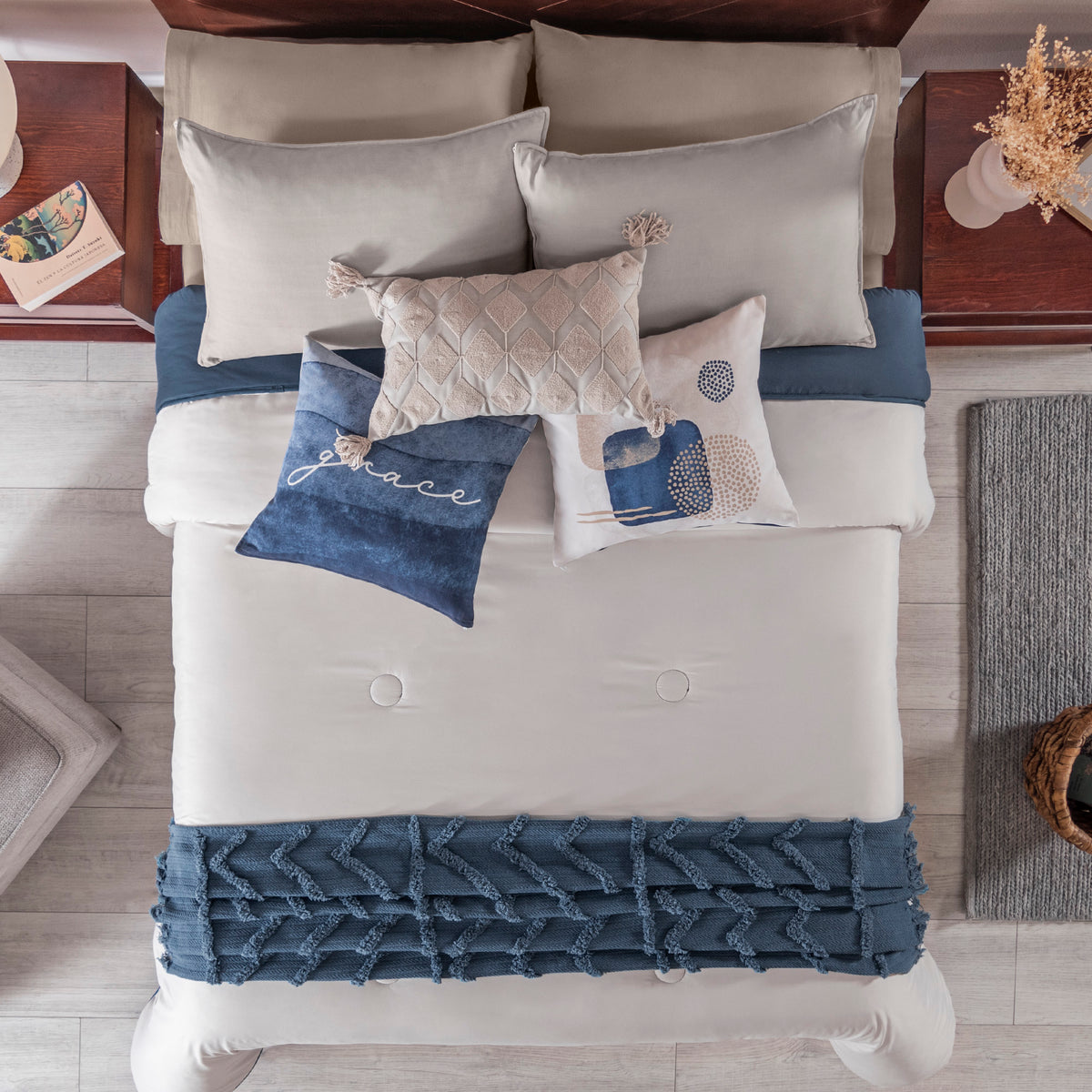 Juego de Edredón Burdeos KING SIZE